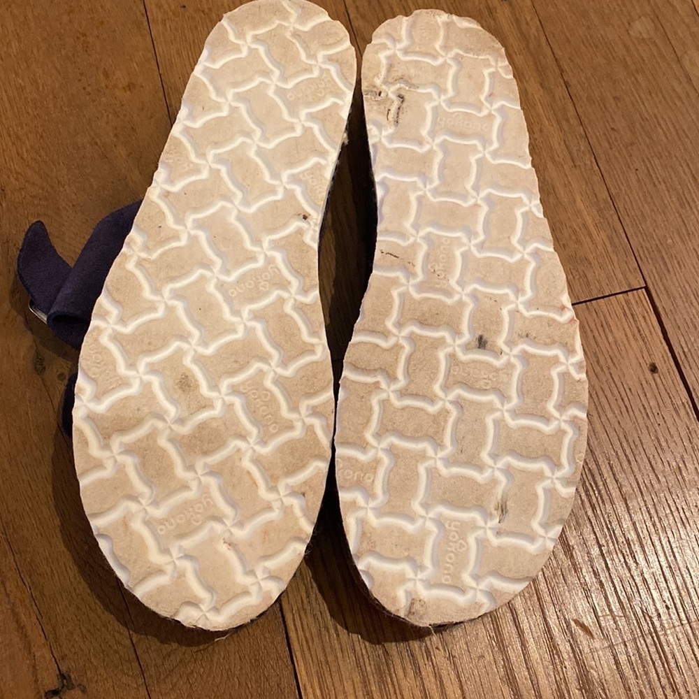 Yokono Leather Nubuck Big Buckle Sandals Navy 6.5 - Picture 3 of 7